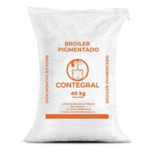 Concentrado tecnificado Contegral Broiler Pigmentado 40kg. Alimento para pollos de engorde con pigmentación intensa y alta eficiencia. Ibagué y Tolima.