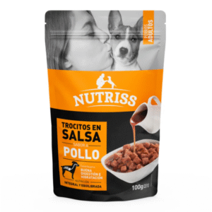 Nutriss Trocitos en Salsa Pollo 100 g | Alimento Húmedo para Perros Adultos • Plan Mixto o Solo • Discontegral Ibagué y Tolima