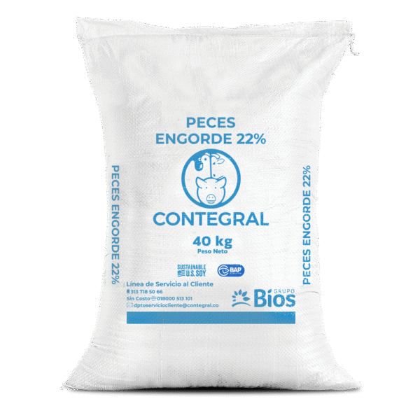Peces Engorde 22% Extrudido 40kg | Línea Tecnificada para Tilapia y Cachama • Contegral Ibagué y Tolima