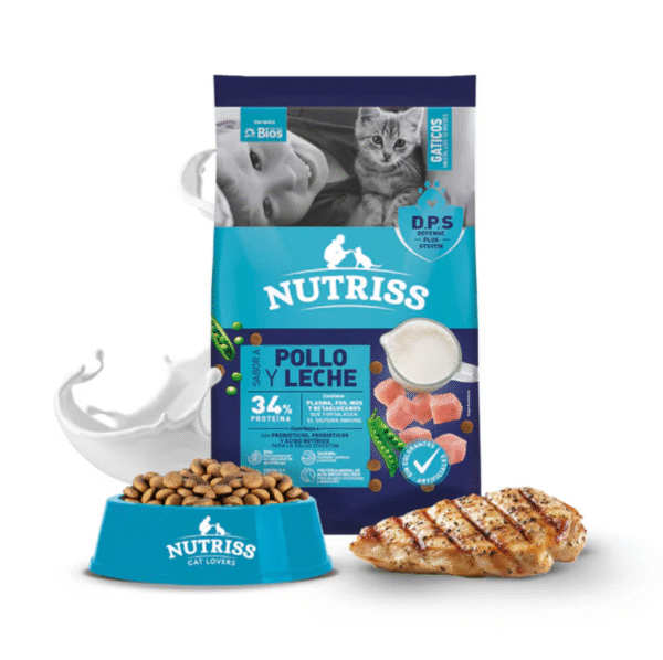 Nutriss Gaticos Pollo y Leche | Gatitos con DHA, taurina y Omega 3-6 • Discontegral Ibagué y Tolima