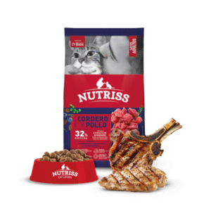 Nutriss Gatos Adultos Cordero y Pollo | Control de bolas de pelo, taurina y omega 3-6 • Discontegral Ibagué y Tolima